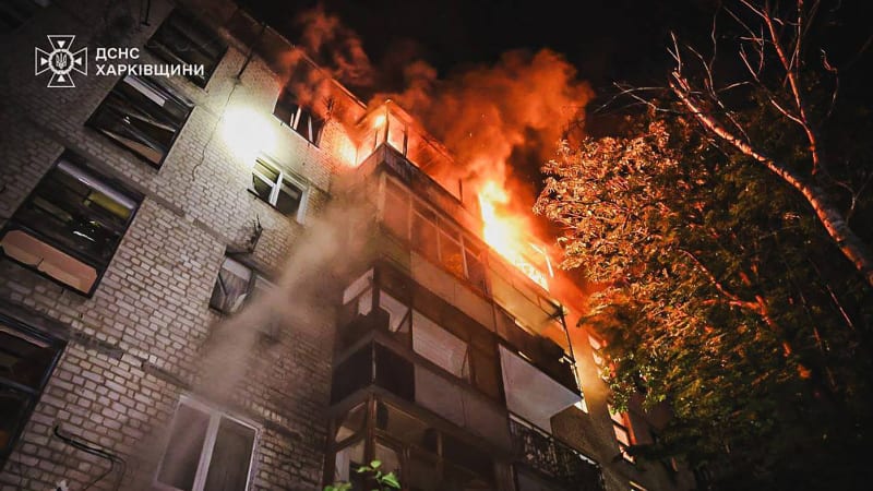 Noční teror na Ukrajině: Dronový roj zasypal Charkov, úřady sčítají mrtvé a zraněné