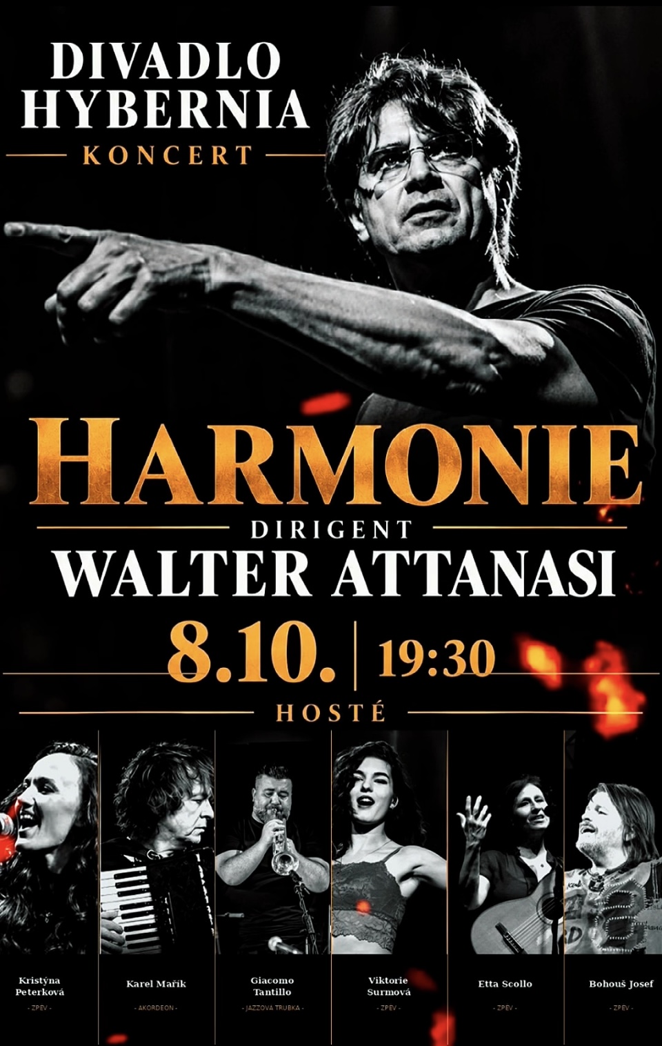 Exkluzivní koncert HARMONIE a Walter Attanasi v Hybernii.